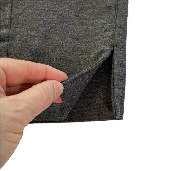 J Jill Ponte Slim Leg Gray Pant Knit Pullon Charcoal Gray Side Slit Size S Tall - Picture 9 of 16